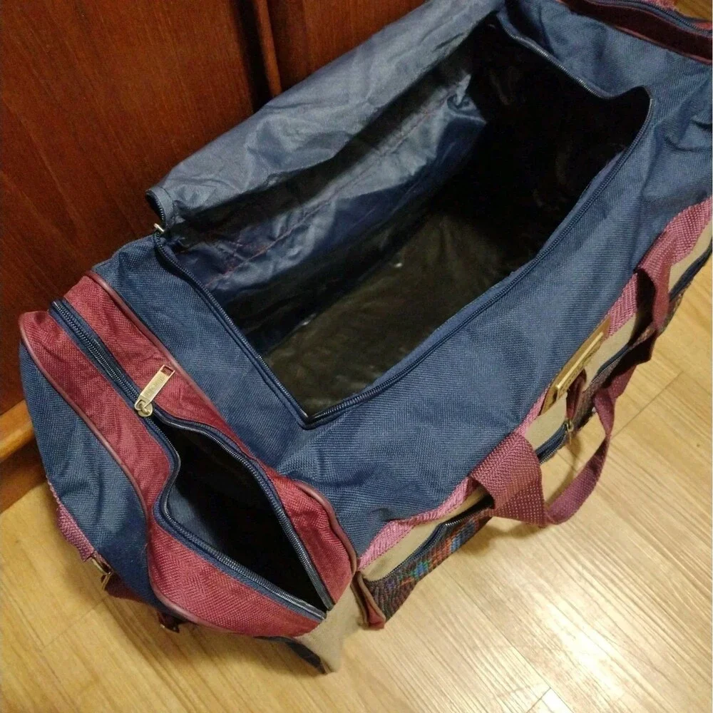 Vintage 90s Atomic Express Duffel Bag Travel Weekender Gym Retro Colors Large